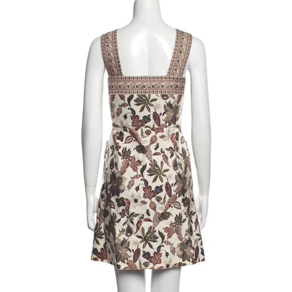 $490 msrp Tory Burch zip front mini paisley floral wool silk dress sz 2 - Picture 5 of 6